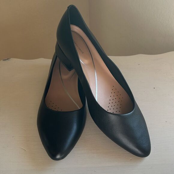Easy Spirt Slip On Comfort Black Leather Pumps Women’s 10 W New No Box - Picture 1 of 12